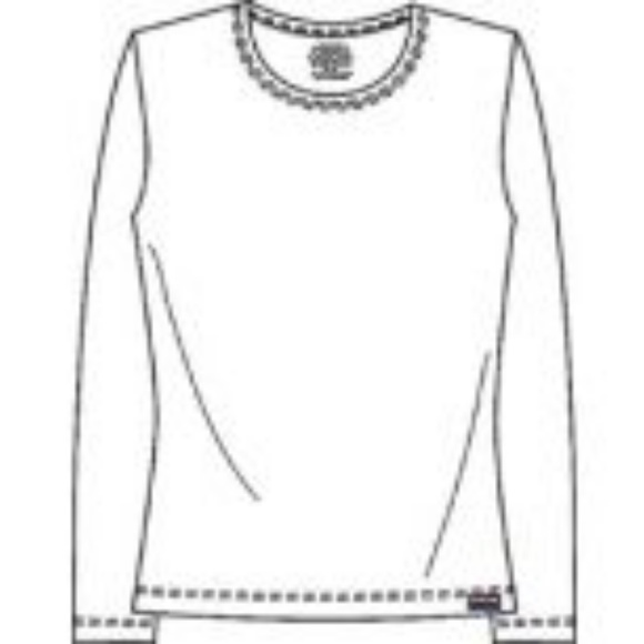 NWT CHEROKEE WORKWEAR LONG SLEEVE SCRUB TEE WHITE - Picture 2 of 3